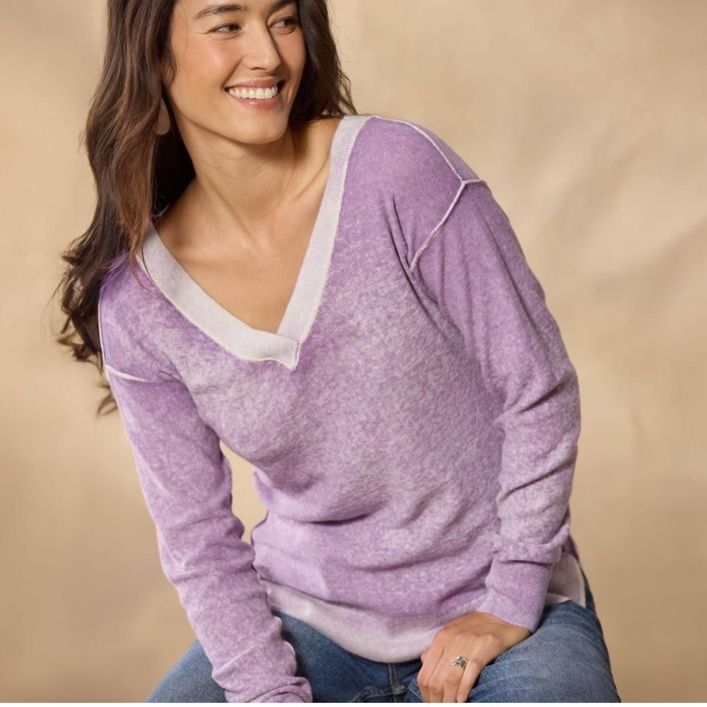 Sundance Living Samantha V-Neck Sweater purple